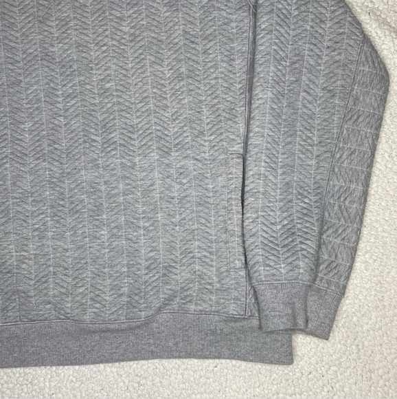 Prana Grey Herringbone Sweatshirt Size Large #O31 - Picture 5 of 8